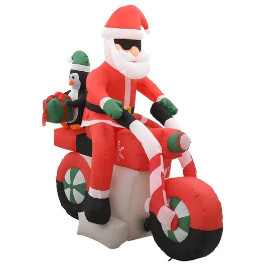 Babbo Natale Gonfiabile sulla Moto LED IP44 160 cm