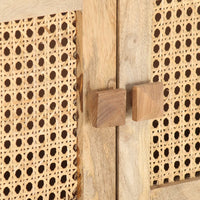 Mobile Porta TV 140x30x40 cm in Legno di Mango e Canna Naturale 287740