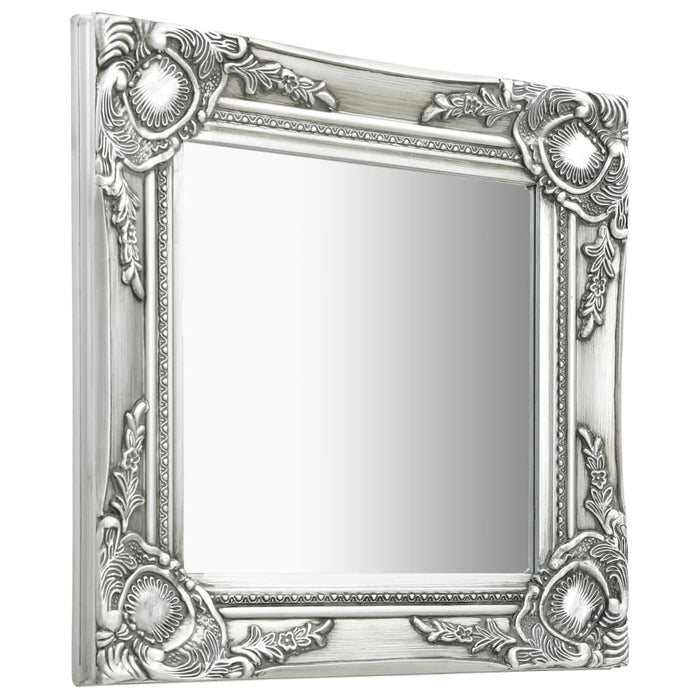 Specchio da Parete Stile Barocco 40x40 cm Argento 320306