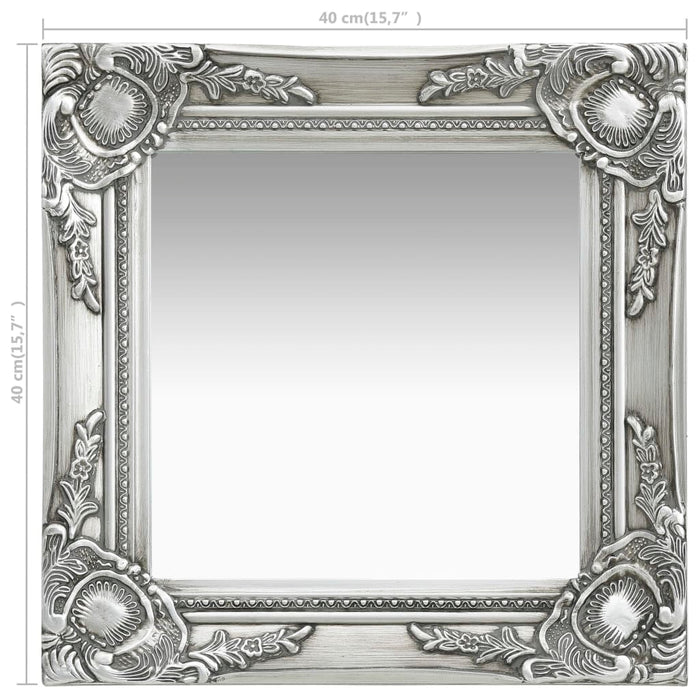 Specchio da Parete Stile Barocco 40x40 cm Argento cod mxl 67596