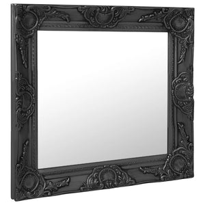 Specchio da Parete Stile Barocco 50x50 cm Nero 320315