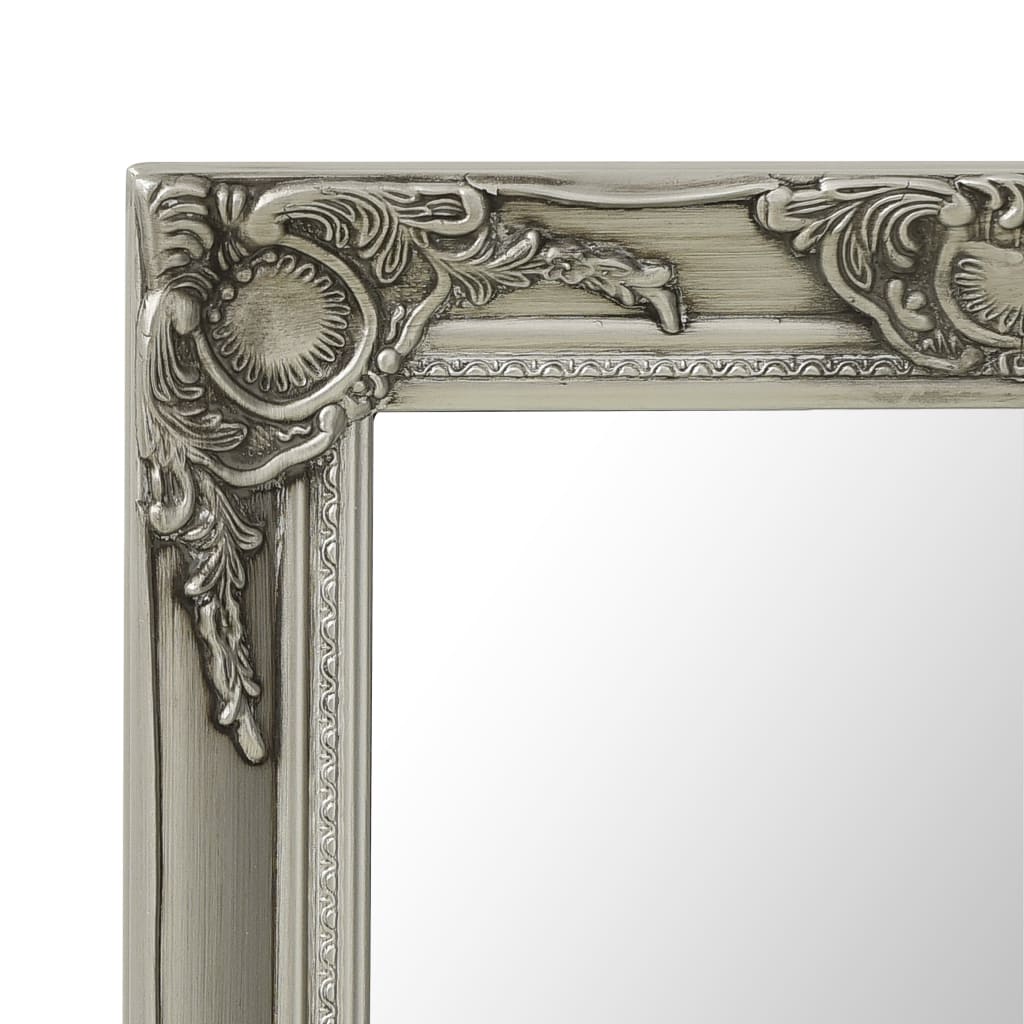 Specchio da Parete Stile Barocco 60x60 cm Argento 320334