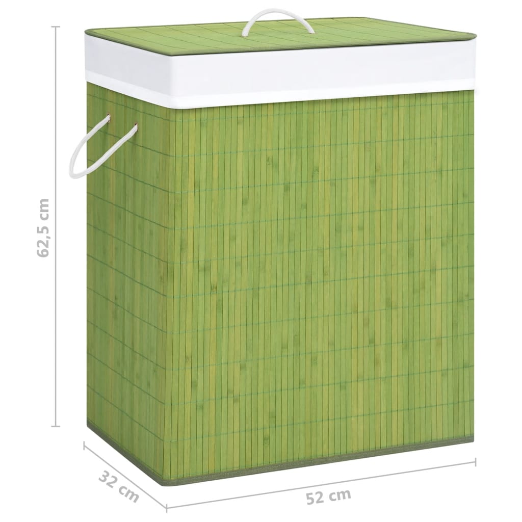 Cesto Portabiancheria in Bambù Verde 100 L cod mxl 73587