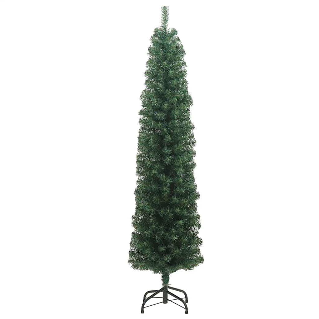 Albero di Natale Artificiale Sottile con Base Verde 180 cm PVC 320950