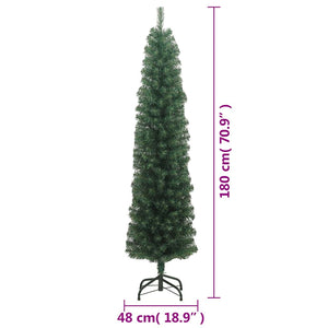 Albero di Natale Artificiale Sottile con Base Verde 180 cm PVC 320950