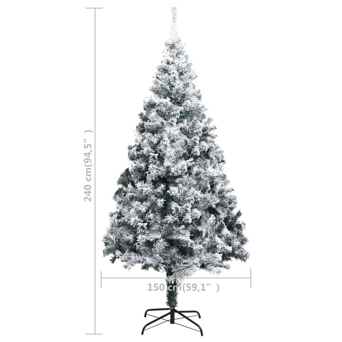 Albero di Natale Artificiale con Neve Verde 240 cm in PVC