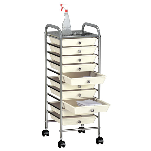 Carrello Portaoggetti Mobile con 10 Cassetti Bianco in Plastica cod mxl 40907