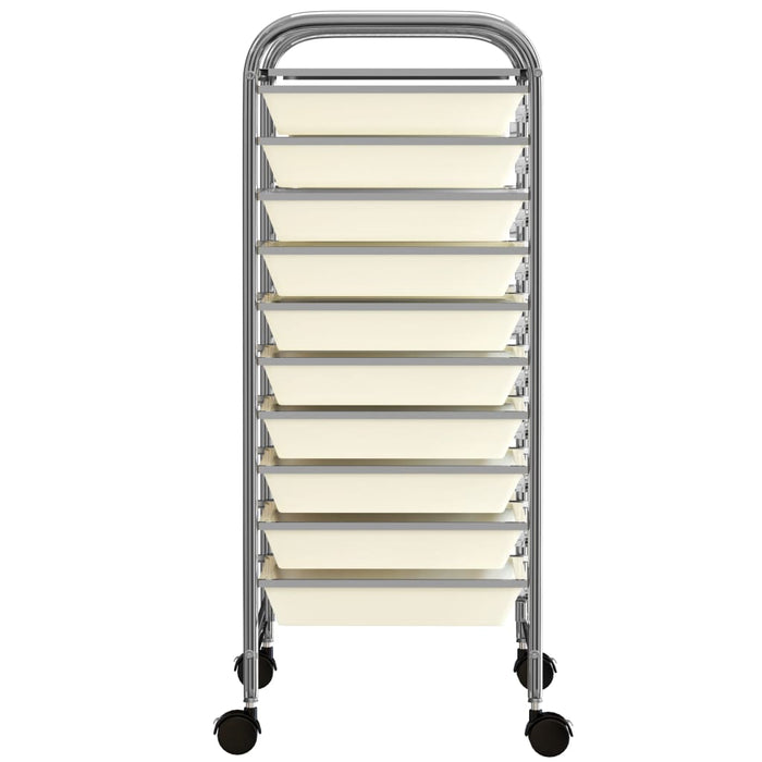 Carrello Portaoggetti Mobile con 10 Cassetti Bianco in Plastica cod mxl 40907