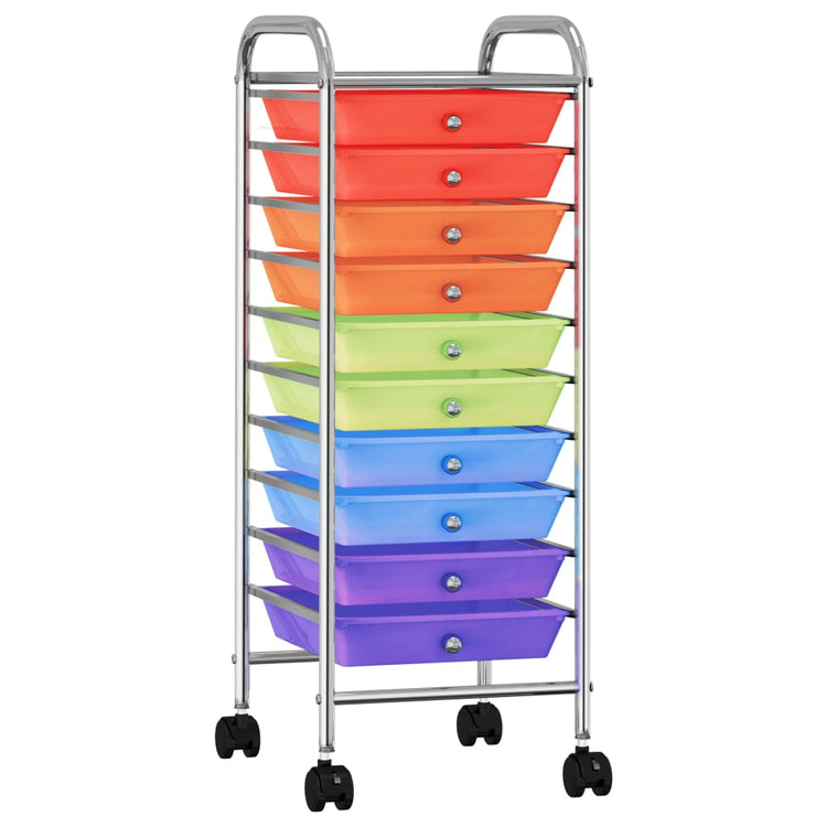 Carrello Portaoggetti con 10 Cassetti Multicolore in Plastica cod mxl 46109