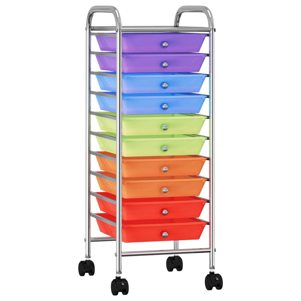 Carrello Portaoggetti con 10 Cassetti Multicolore in Plastica cod mxl 46109