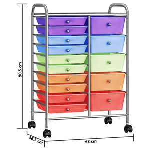 Carrello Portaoggetti XXL 15 Cassetti Multicolore in Plastica cod mxl 53610