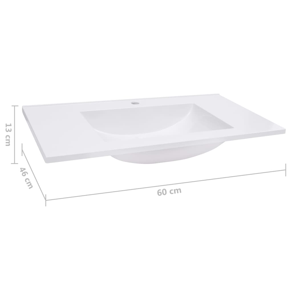 Lavabo da Incasso 600x460x130 mm in SMC Bianco 146515