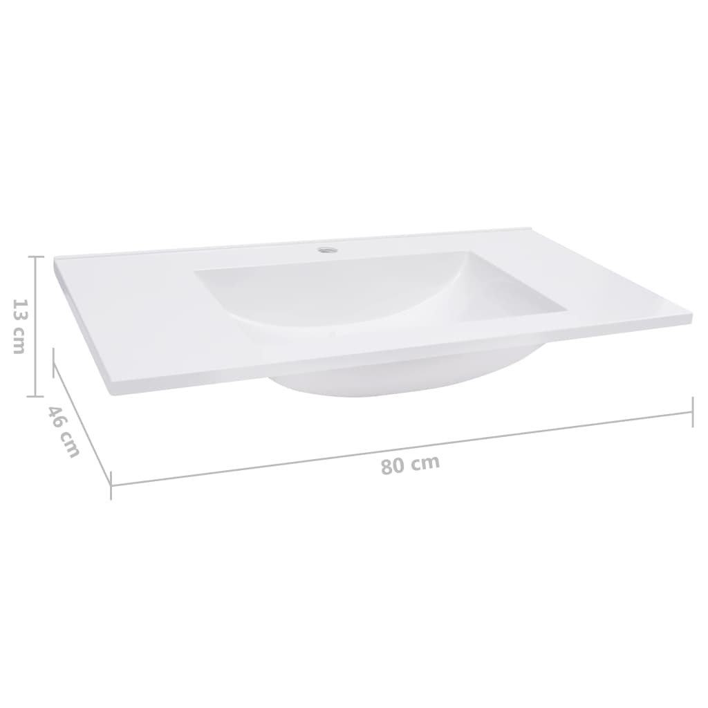 Lavabo da Incasso 800x460x130 mm in SMC Bianco 146517