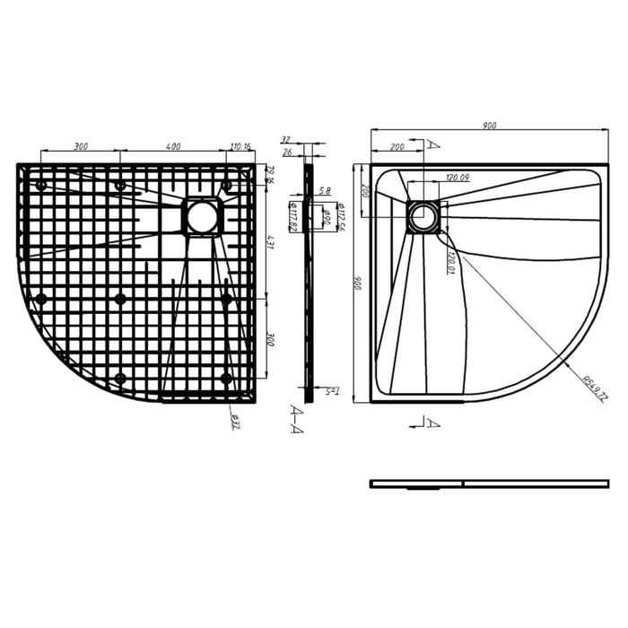 Piatto Doccia in SMC Bianco 90x90 cm cod mxl 12711