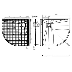 Piatto Doccia in SMC Bianco 90x90 cm 146526