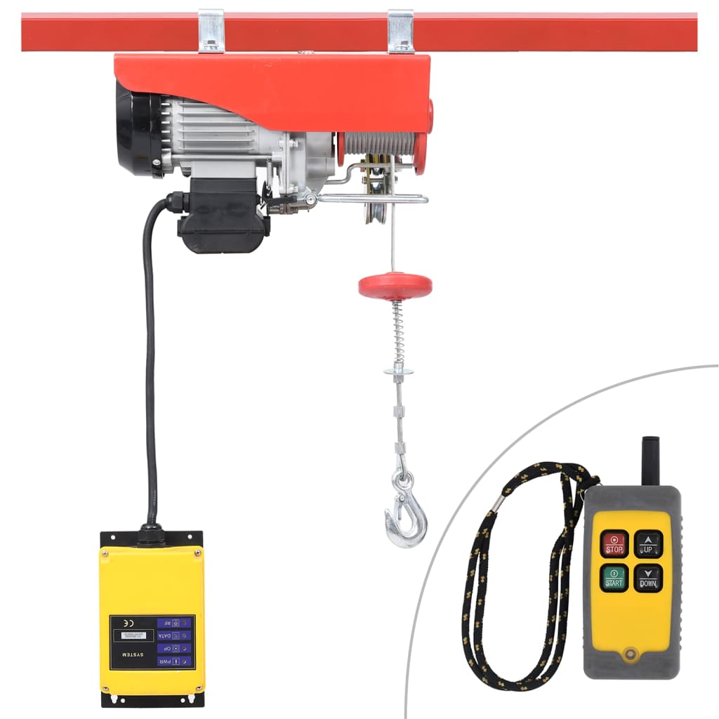 Paranco Elettrico con Telecomando senza Fili 1000 W 300/600 kg