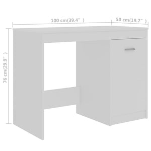 Scrivania Bianca 140x50x76 cm in Legno Multistrato 3054780