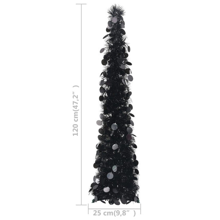 Albero di Natale Artificiale Apribile Nero 120 cm PET 320985