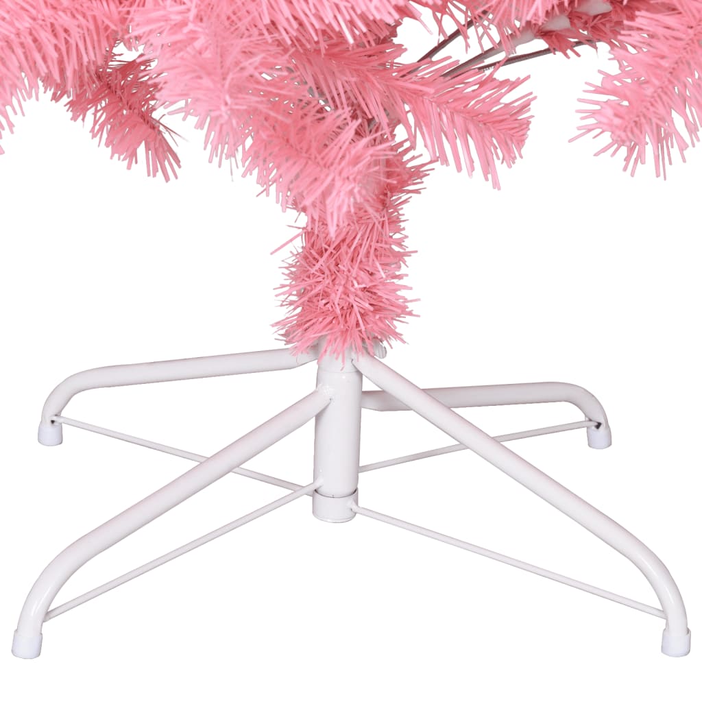 Albero di Natale Artificiale con Supporto Rosa 210 cm PVC