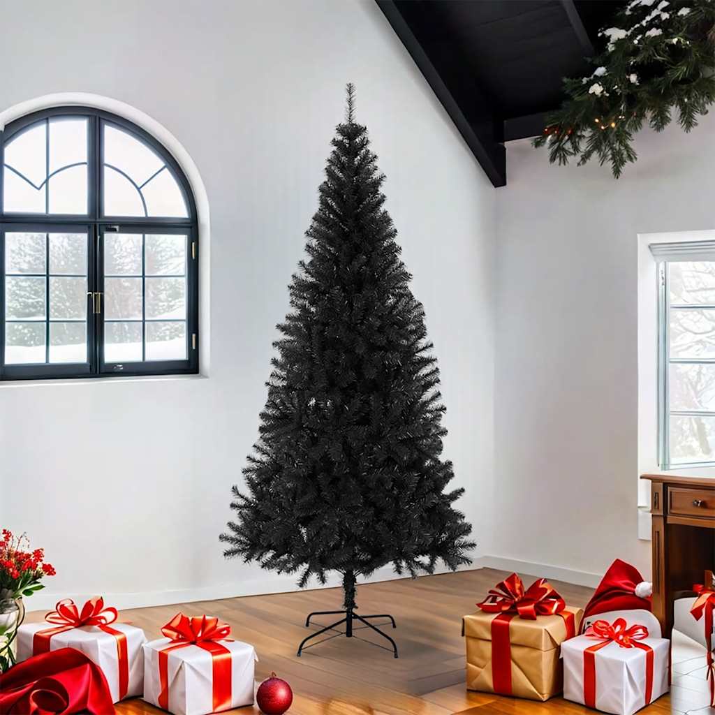 Albero di Natale Artificiale Sottile con Base Nero 180 cm PVC 321001