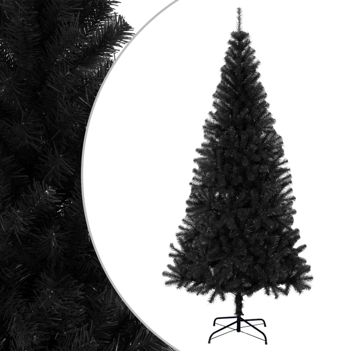 Albero di Natale Artificiale con Supporto Nero 210 cm PVC