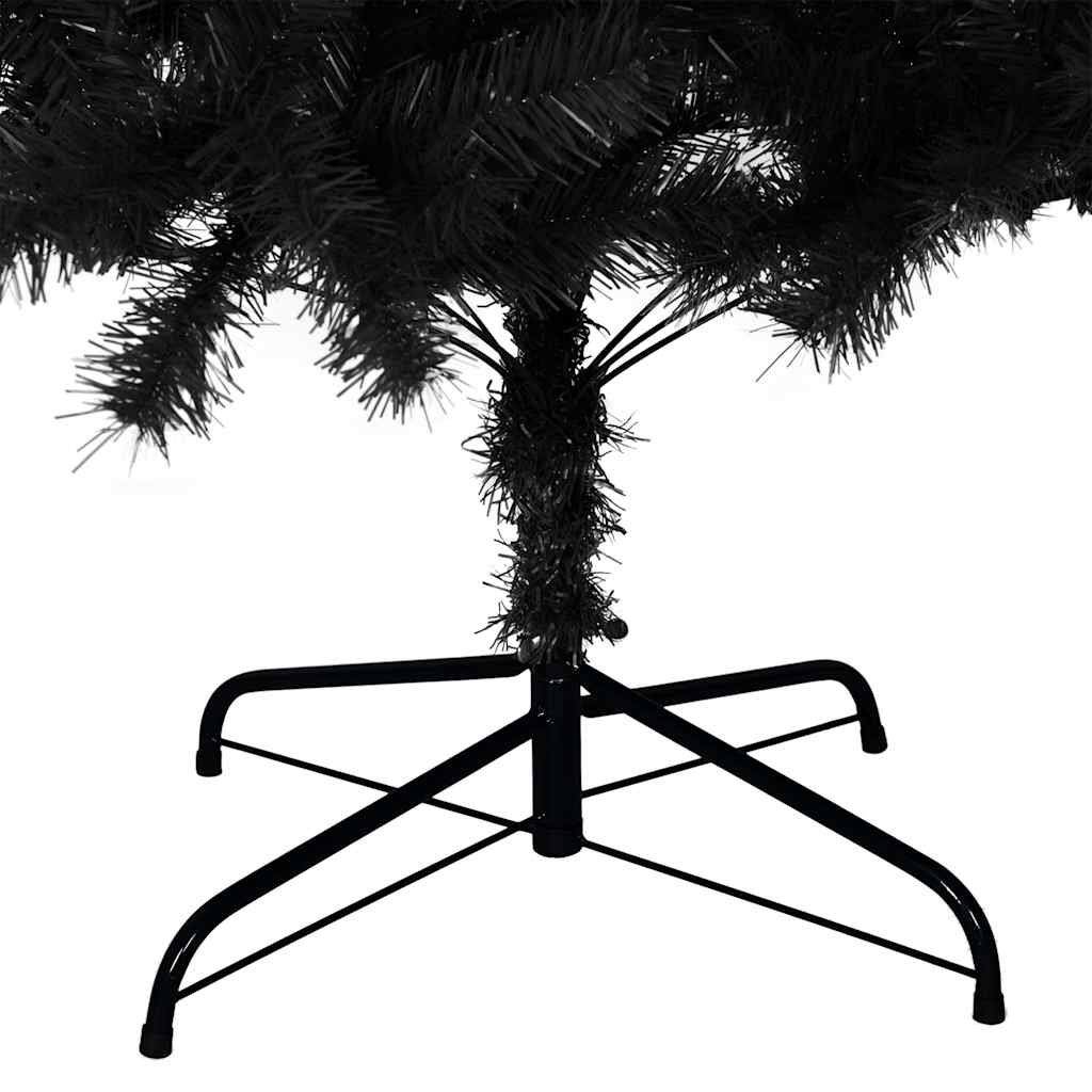 Albero di Natale Artificiale Sottile con Base Nero 210 cm PVC 321002