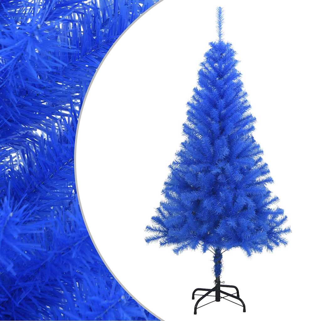 Albero di Natale Artificiale Sottile con Base Blu 150 cm PVC 321003