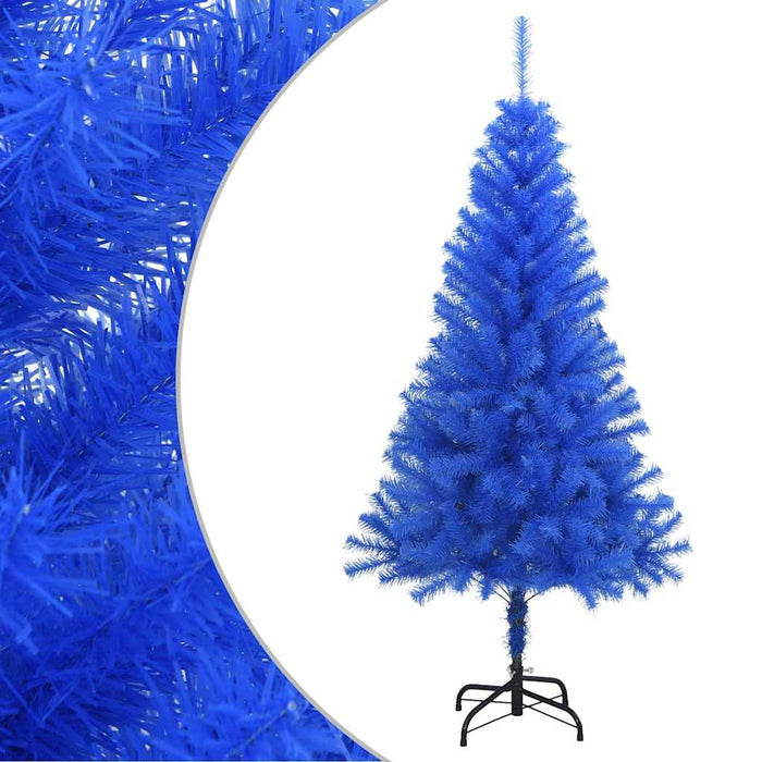 Albero di Natale Artificiale Sottile con Base Blu 150 cm PVC 321003