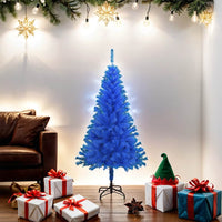 Albero di Natale Artificiale Sottile con Base Blu 150 cm PVC 321003