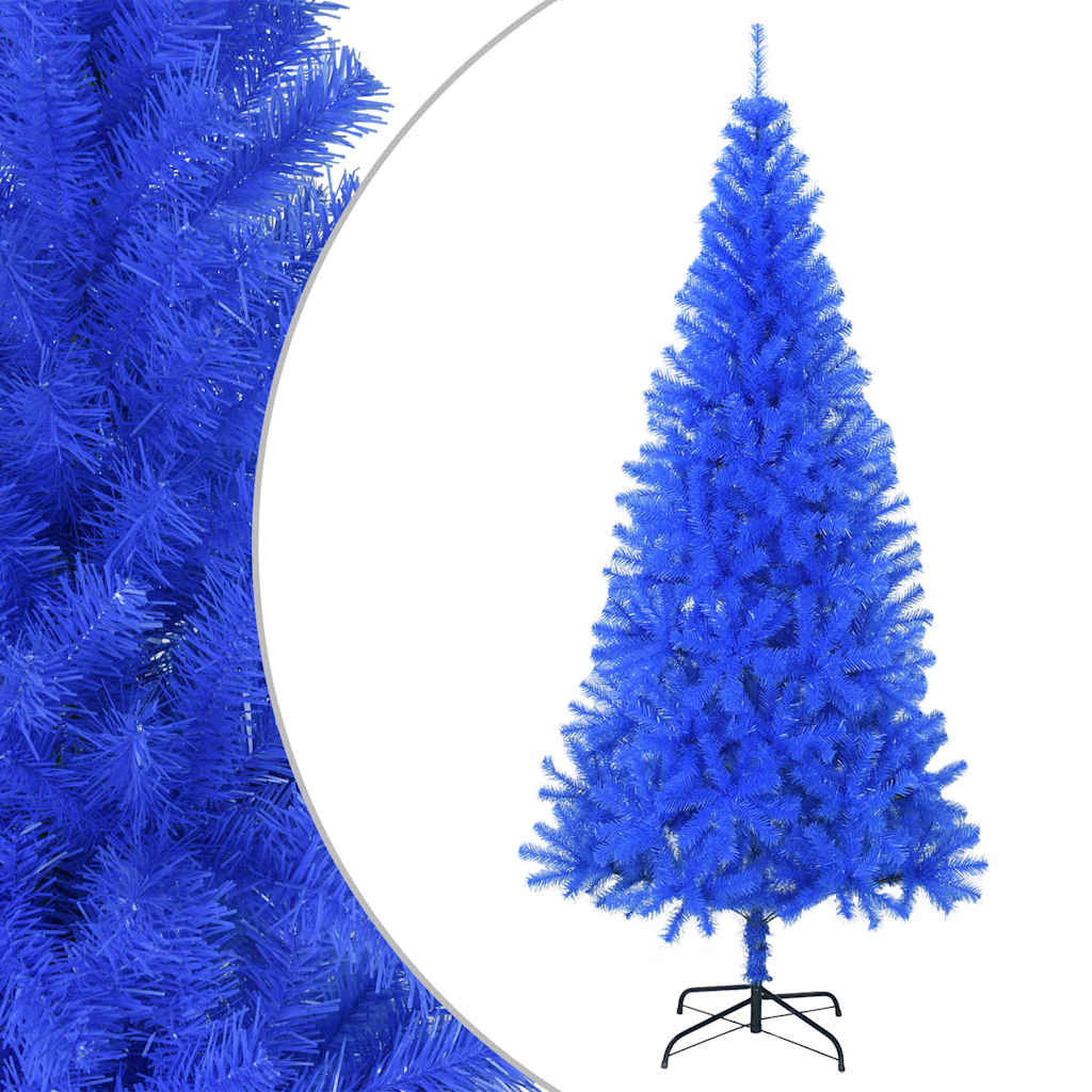 Albero di Natale Artificiale Sottile con Base Blu 210 cm PVC 321005