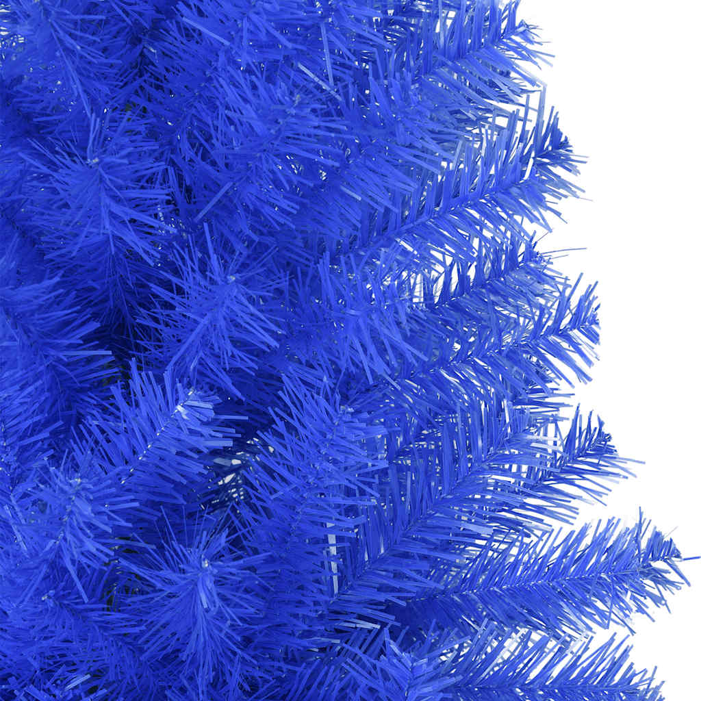 Albero di Natale Artificiale Sottile con Base Blu 210 cm PVC 321005