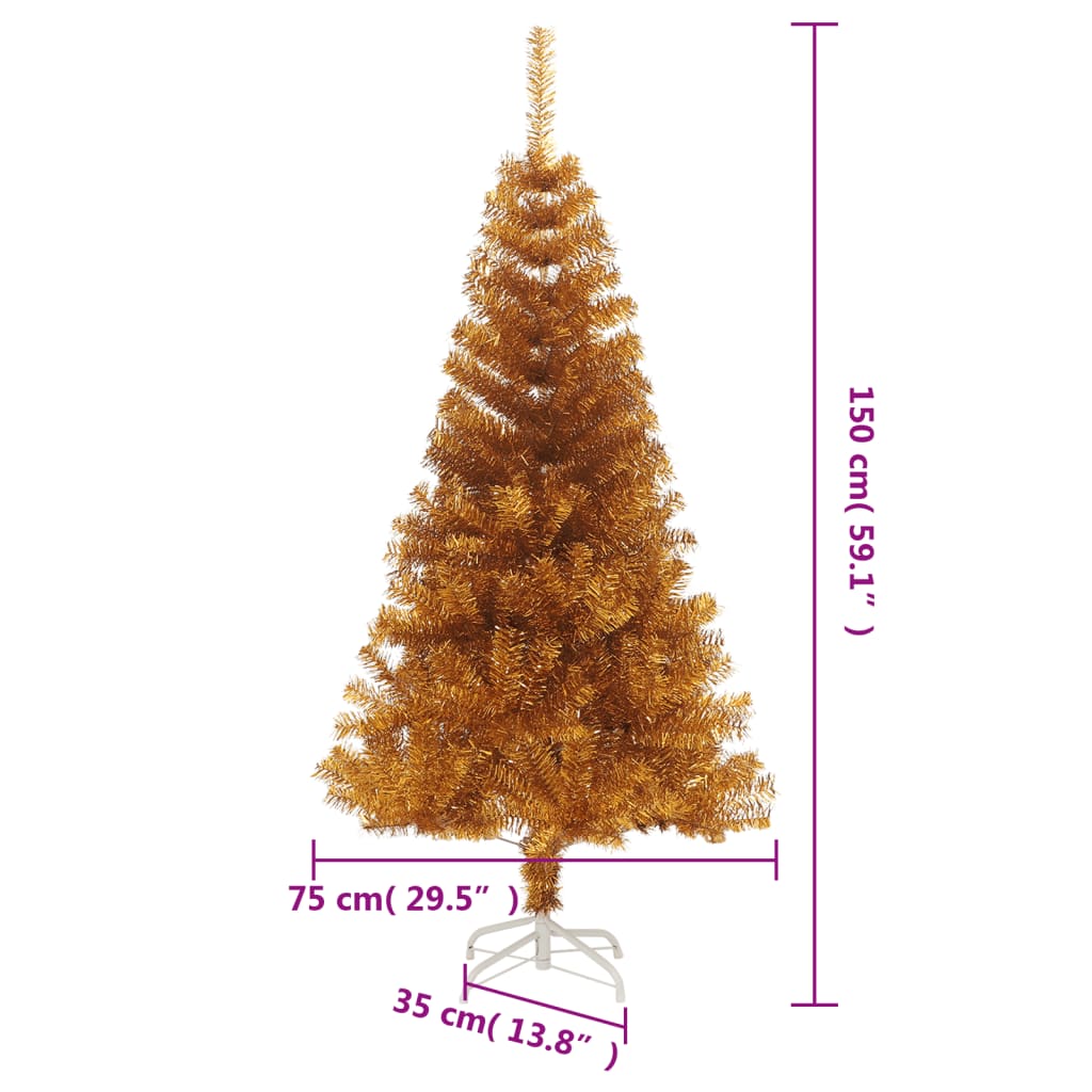 Albero di Natale Artificiale con Supporto Oro 150 cm PET 321009