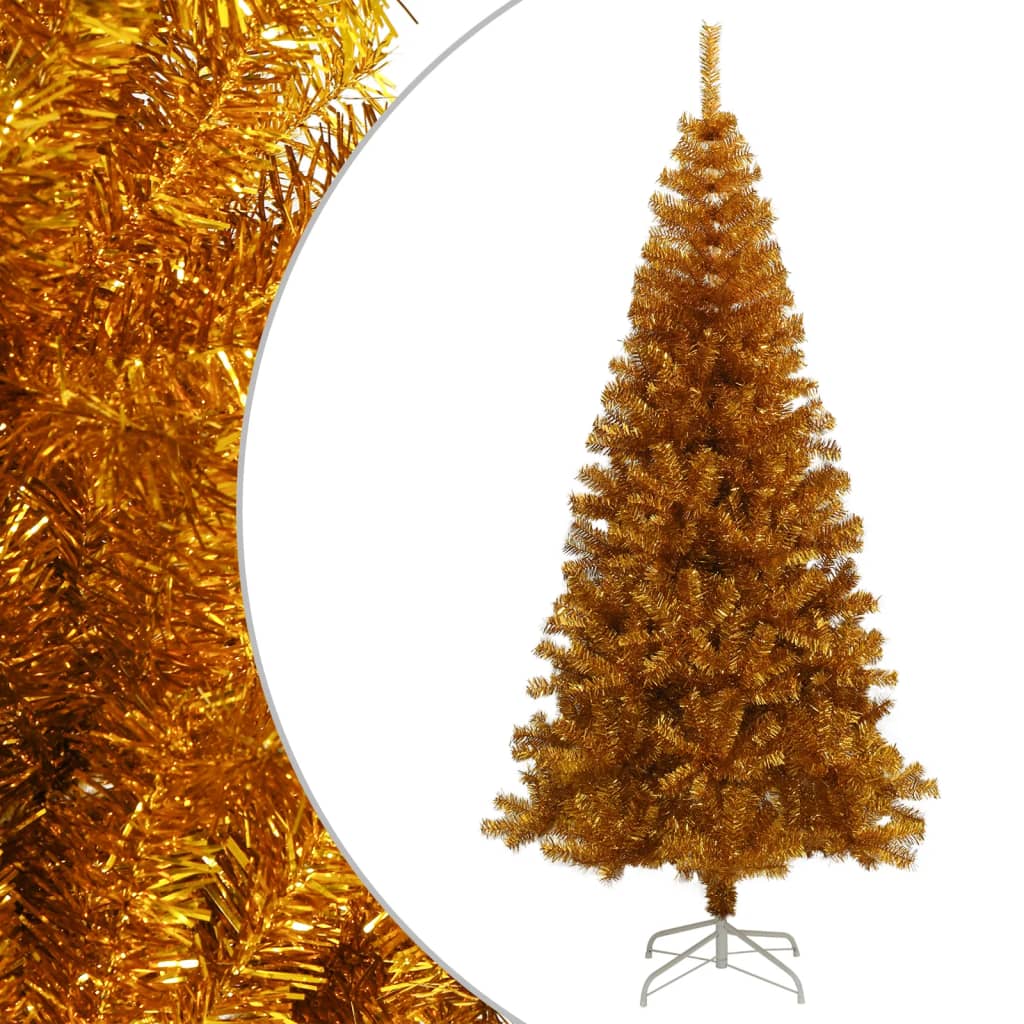 Albero di Natale Artificiale con Supporto Oro 210 cm PET