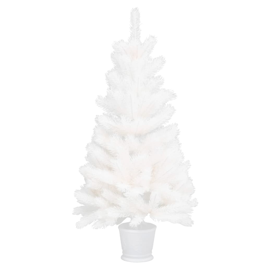 Albero di Natale Artificiale con Aghi Realistici Bianco 90 cm 