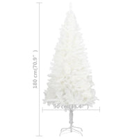 Albero di Natale Artificiale con Aghi Realistici Bianco 180 cm 