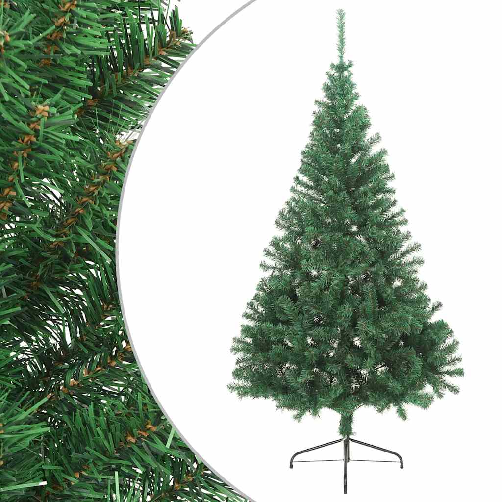 Albero di Natale Artificiale Metà con Supporto Verde 180 cm PVC 321032