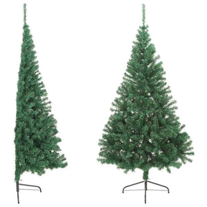 Albero di Natale Artificiale Metà con Supporto Verde 180 cm PVC 321032