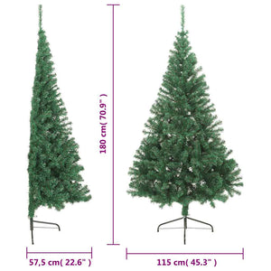 Albero di Natale Artificiale Metà con Supporto Verde 180 cm PVC 321032