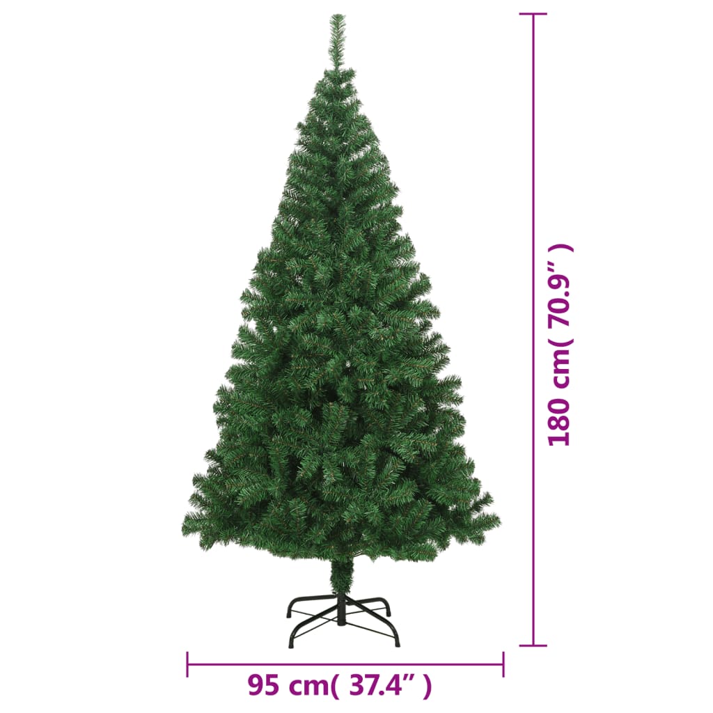 Albero di Natale Artificiale con Rami Folti Verde 180 cm PVC 321035