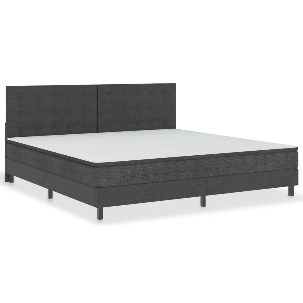 Letto a Molle Grigio Scuro in Tessuto 200x200 cm 3054715