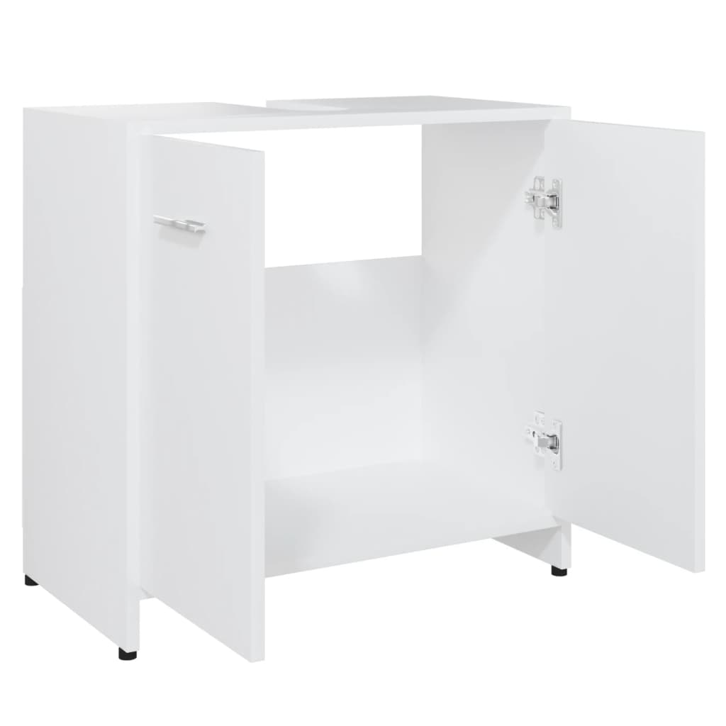 Armadio da Bagno Bianco 60x33x61 cm in Legno Multistrato