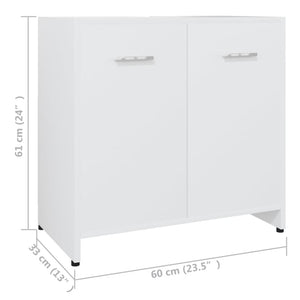 Armadio da Bagno Bianco 60x33x61 cm in Legno Multistrato