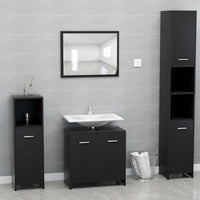 Armadio da Bagno Nero 60x33x61 cm in Truciolato cod mxl 31375