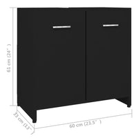 Armadio da Bagno Nero 60x33x61 cm in Truciolato cod mxl 31375