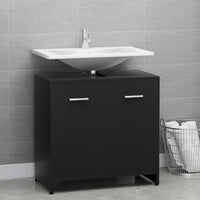 Armadio da Bagno Nero 60x33x61 cm in Truciolato 802571