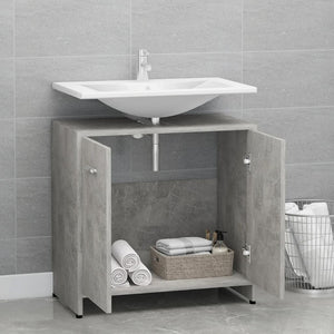 Armadio da Bagno Grigio Cemento 60x33x61 cm in Truciolato cod mxl 54411