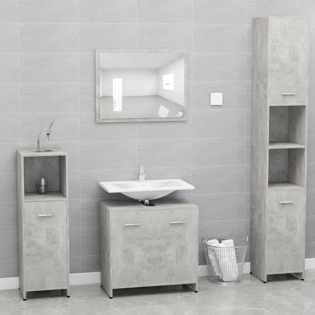 Armadio da Bagno Grigio Cemento 60x33x61 cm in Truciolato cod mxl 54411