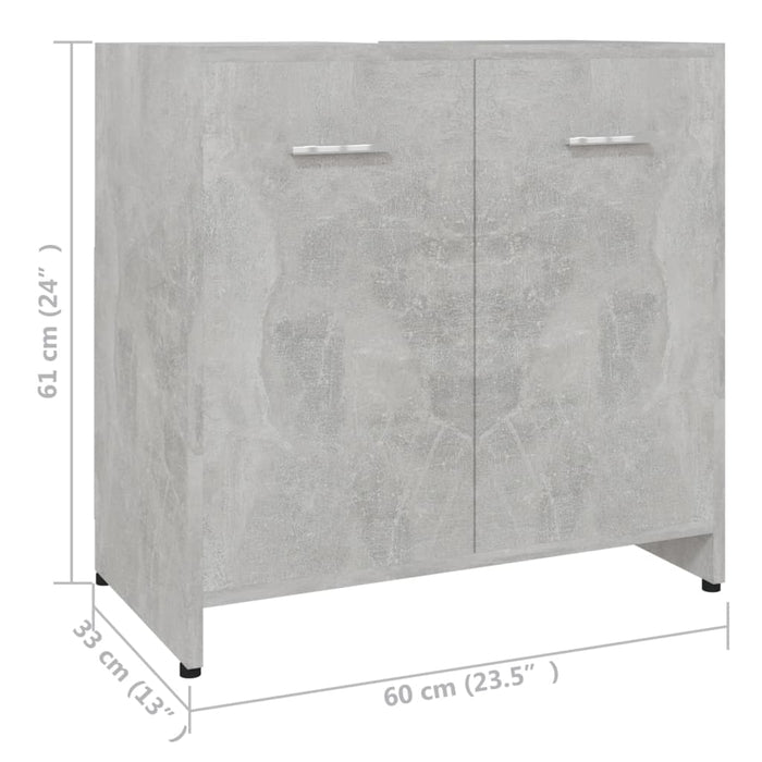 Armadio da Bagno Grigio Cemento 60x33x61 cm in Truciolato cod mxl 54411