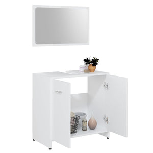 Set Mobili da Bagno Bianco in Legno Multistrato