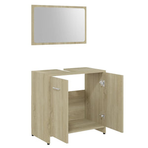 Set Mobili da Bagno Rovere Sonoma in Legno Multistrato